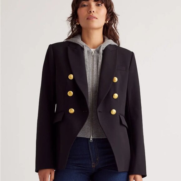 Quince 100% Mongolian Cashmere Hoodie Blazer Insert - Picture 2 of 7